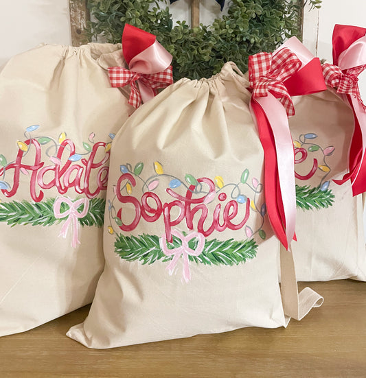 Custom Painted Santa Bag